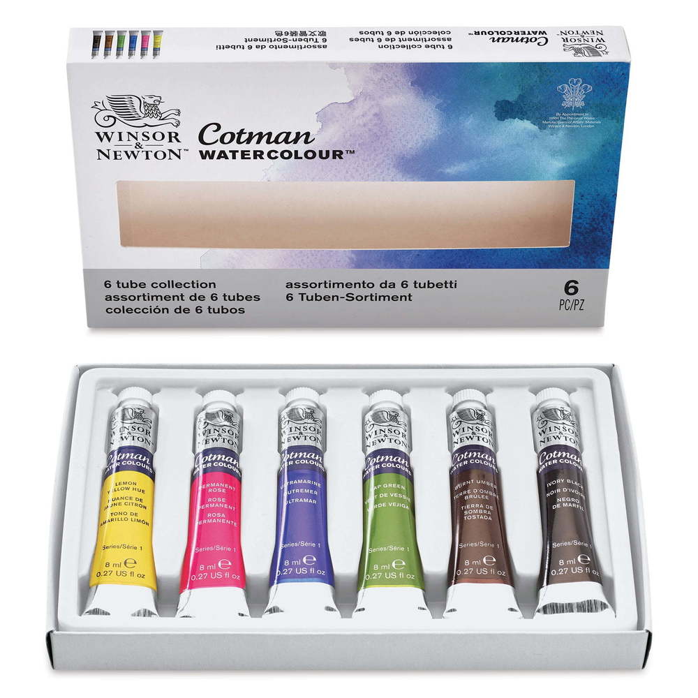Winsor & Newton Cotman Watercolor Tube Set, 6-Color Set